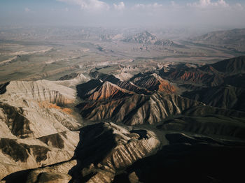 Aerial view of dramatic landscape