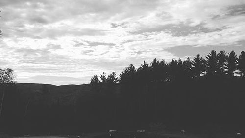 Scenic view of landscape against cloudy sky