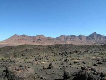 Scenic view of mountains against clear sky