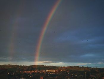 Scenic view of rainbow against sky