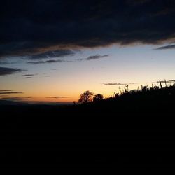 Silhouette landscape at sunset