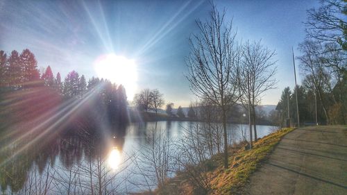 Scenic view of river against sky