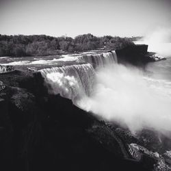 Scenic view of waterfall