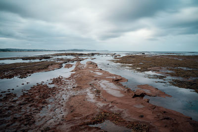 Scenic view of beach against sky