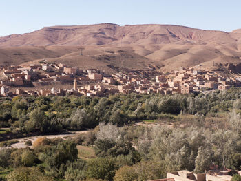 Boumalne in the dades valley at the dades river in the southern atlas mountains of morocco