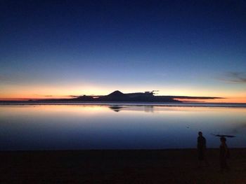 Scenic view of sea during sunset