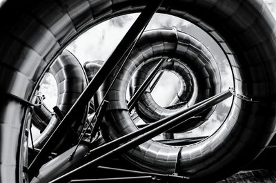 Close-up of metallic sculpture in hayward gallery