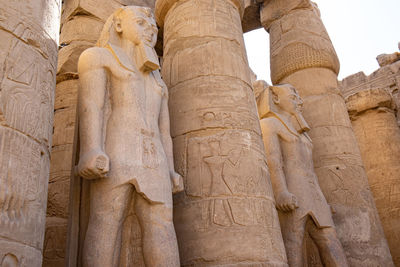 Egyptian statues and pillars. luxor, egypt.