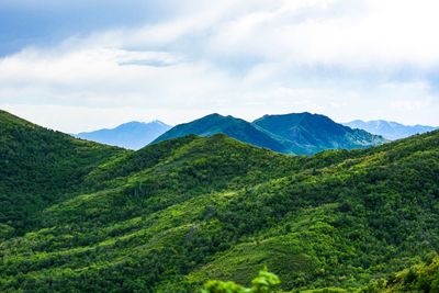 Scenic view of mountains against sky