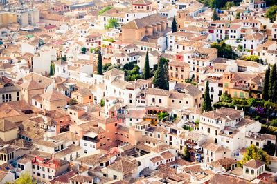 High angle shot of townscape