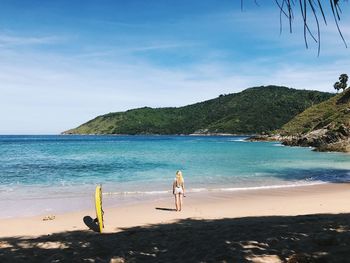Scenic view of beach against sky