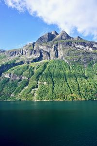 Scenic view of landscape and mountains against sky