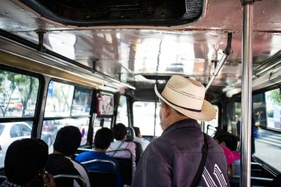 People traveling in train