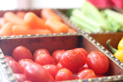 Close-up of various vegetables in container