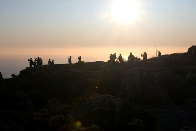 Panoramic view of landscape against sky during sunset