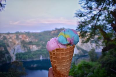 Close-up of ice cream cone