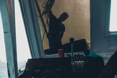 Close-up of window against sky