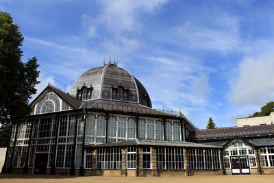 Low angle view of building against clear sky