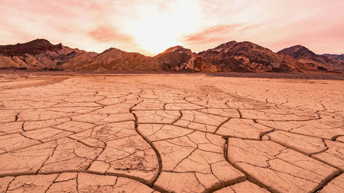 Scenic view of desert against sky