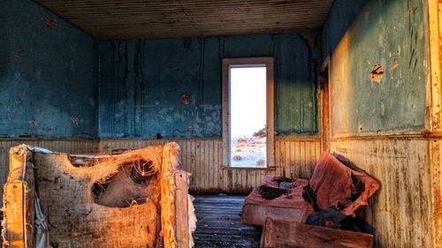 Interior of abandoned house