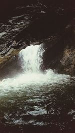 Water flowing through rocks