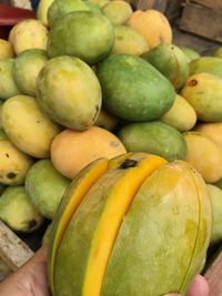 Full frame shot of green fruits for sale at market stall