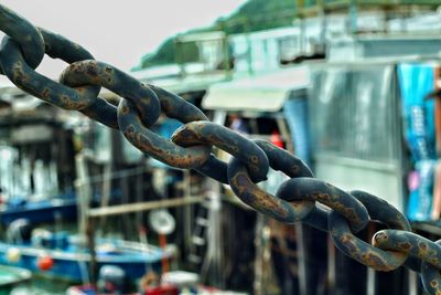Close-up of rusty chain