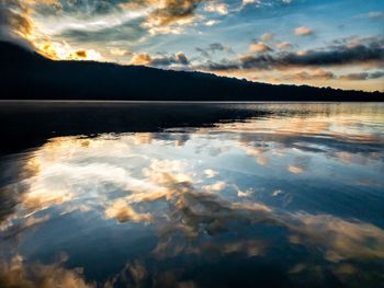 Reflection of sky in lake during sunset