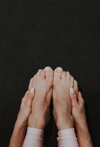 Low section of woman at gym