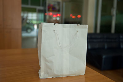 Close-up of empty glass on table at home