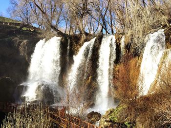 Scenic view of waterfall