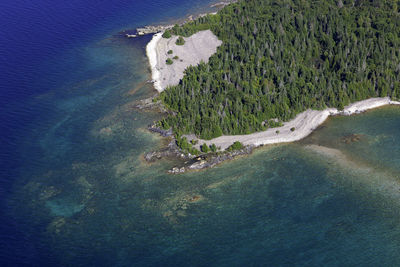 High angle view of sea shore