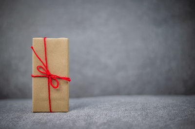 Close-up of box on table