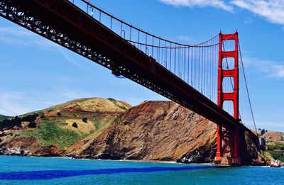 Suspension bridge over sea