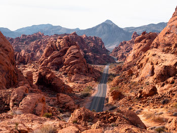 Panoramic view of landscape with mountain range in background