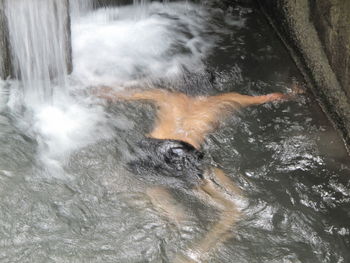Scenic view of waterfall
