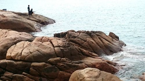Rock formations in sea
