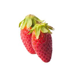 Close-up of strawberry against white background