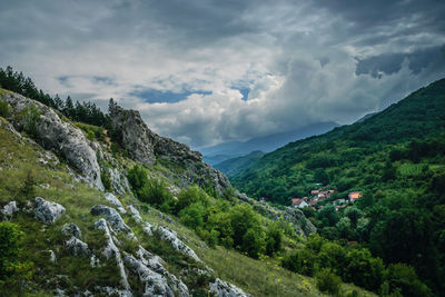 Scenic view of mountains against sky