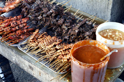 High angle view of food in container