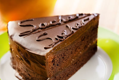 High angle view of cake on table