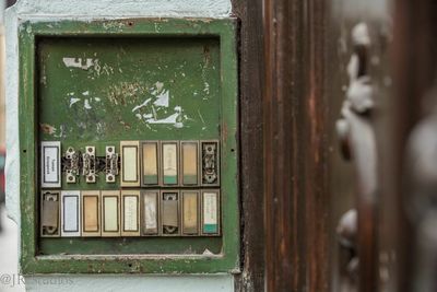 Close-up of metal door