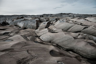 Mountains with formations from the ice age on the swedish west coast