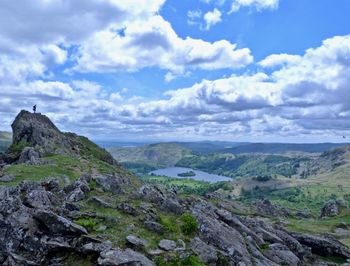 High angle view of landscape against sky