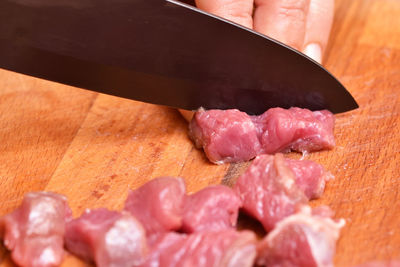 High angle view of chopped vegetables on cutting board