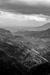 Scenic view of dramatic landscape against sky