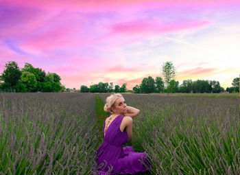 Portrait among the lavender