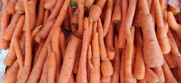 Full frame shot of carrots for sale