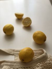 Close-up of lemons on table