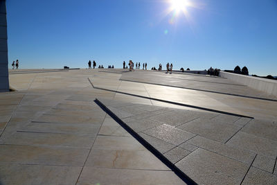 Oslo opera architecture and people - roof of the opera.